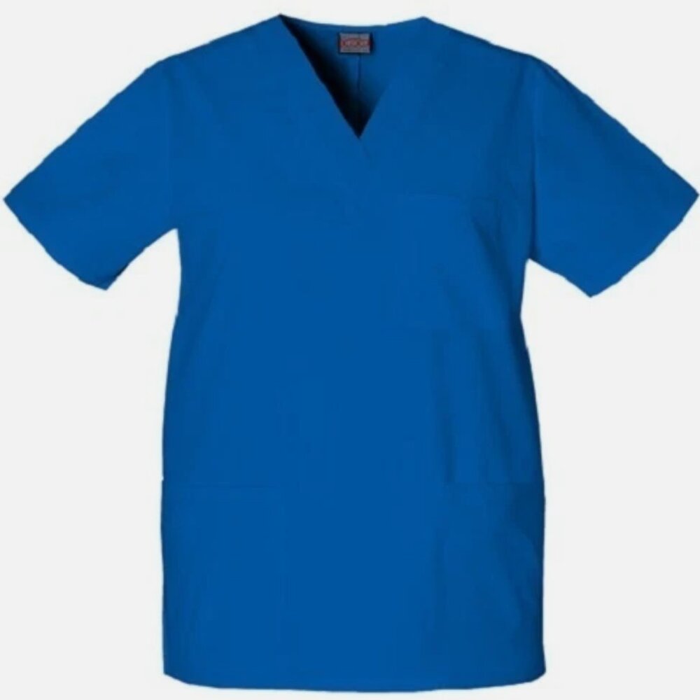 Cherokee Workwear Scrubs Unisex V Neck Top 4876 ROYW Royal Blue